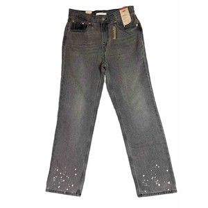 Levi's Women's Mid-Rise Low Pro Straight Jeans Gray Wash Size 29x30 Bleached